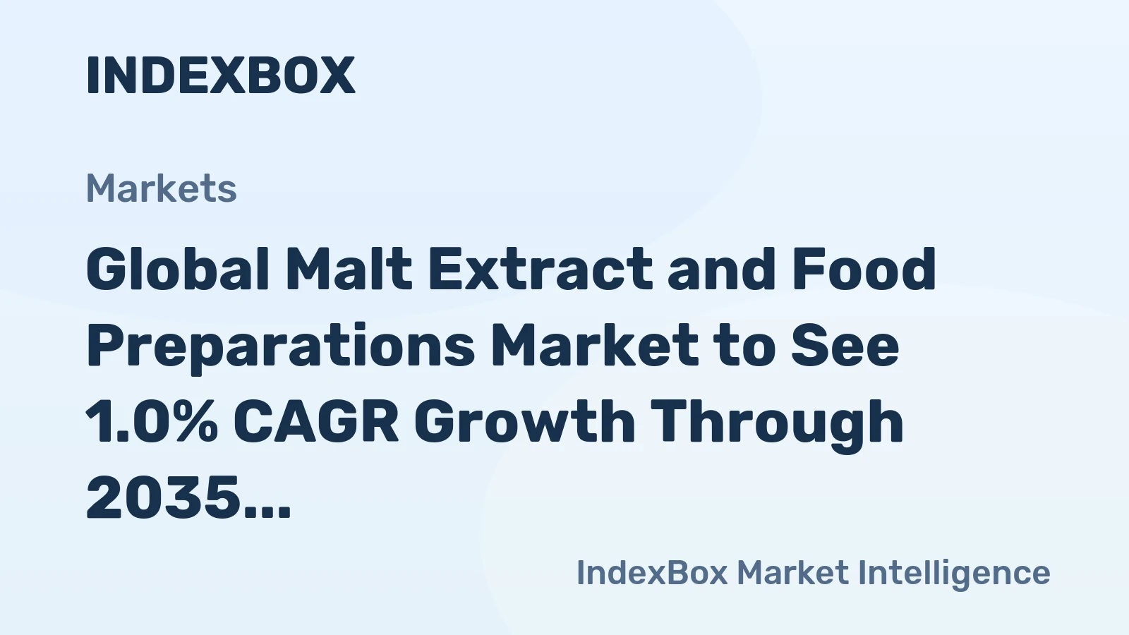 Global Malt Extract and Food Preparations Market to See 1.0% CAGR Growth Through 2035