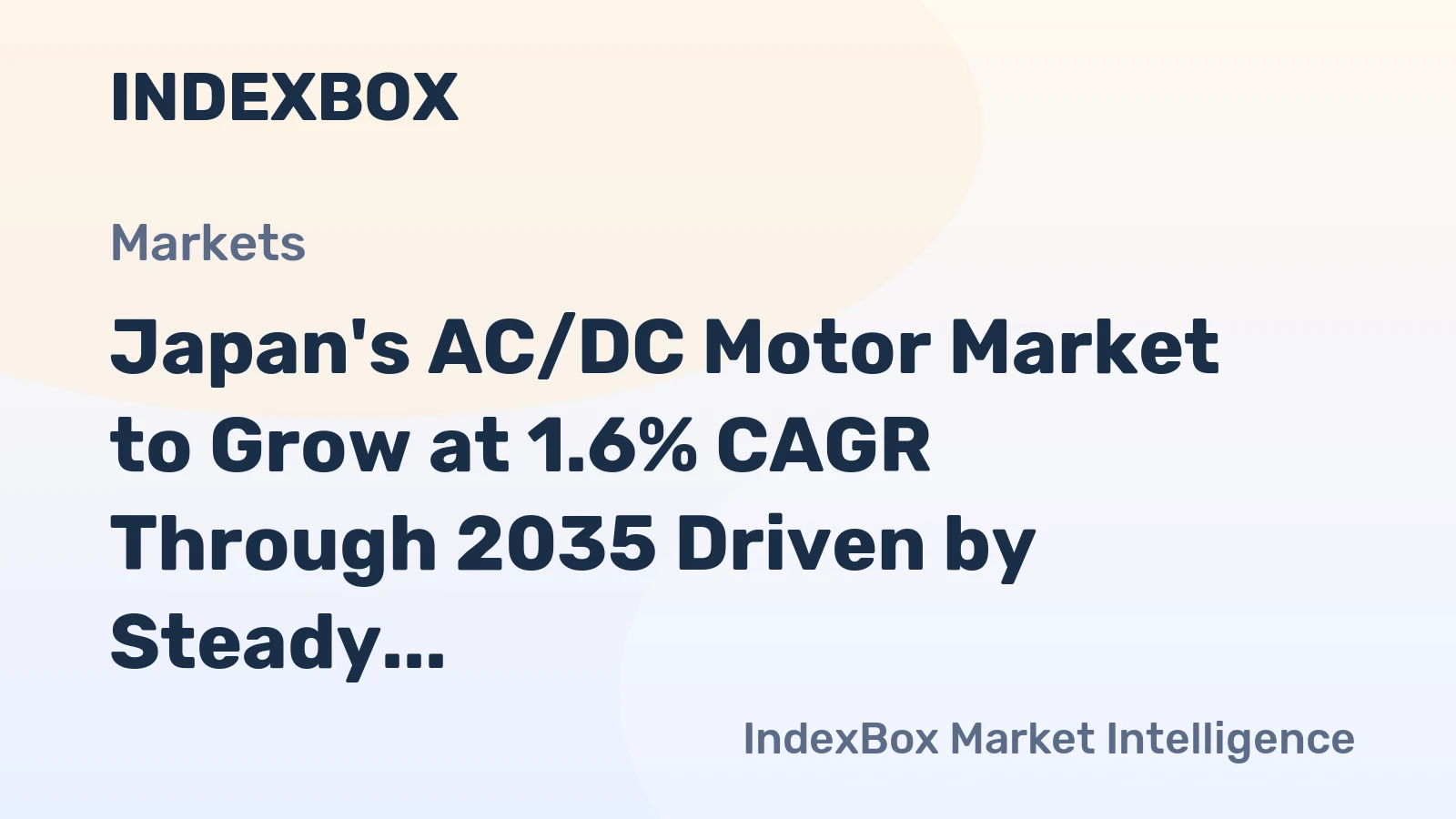 Japan's AC/DC Motor Market to Grow at 1.6% CAGR Through 2035 Driven by Steady Demand and Export Strength