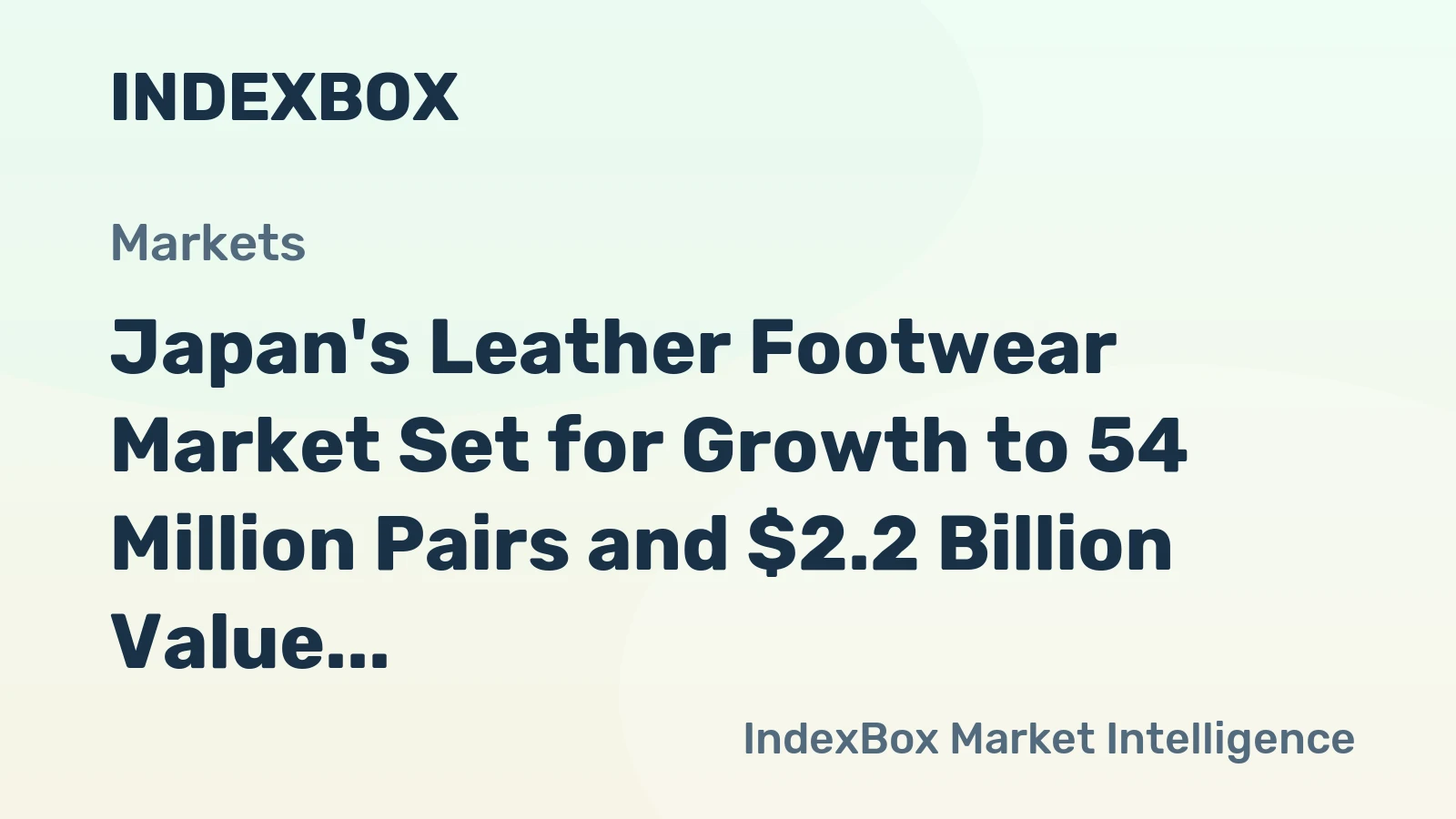 Japan's Leather Footwear Market Set for Growth to 54 Million Pairs and $2.2 Billion Value