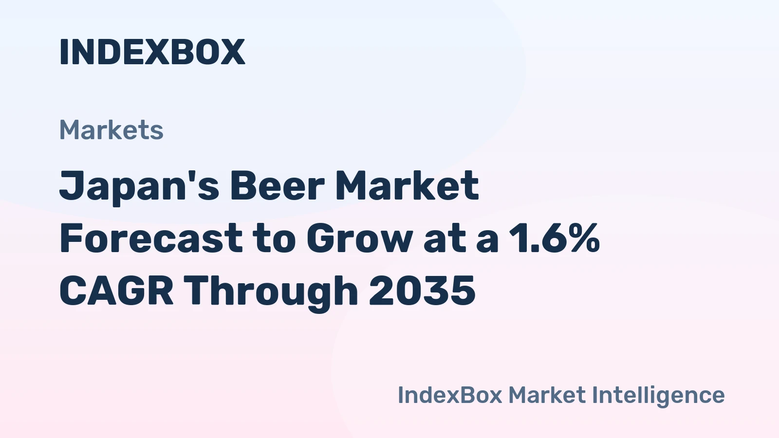 Japan's Beer Market Forecast to Grow at a 1.6% CAGR Through 2035