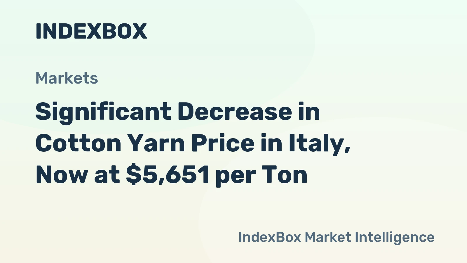 Significant Decrease in Cotton Yarn Price in Italy, Now at $5,651 per Ton