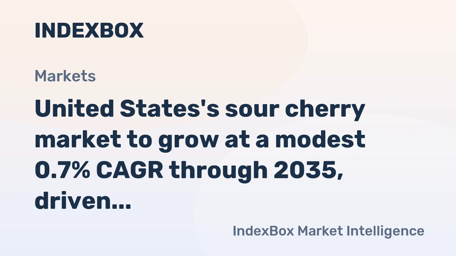 United States's sour cherry market to grow at a modest 0.7% CAGR through 2035, driven by rising domestic demand.