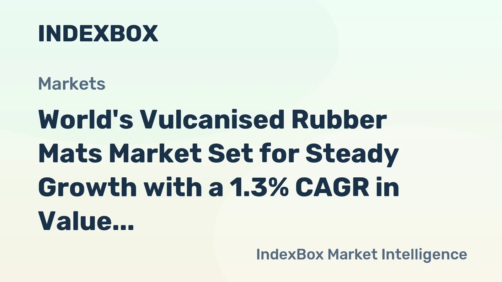 World's Vulcanised Rubber Mats Market Set for Steady Growth with a 1.3% CAGR in Value