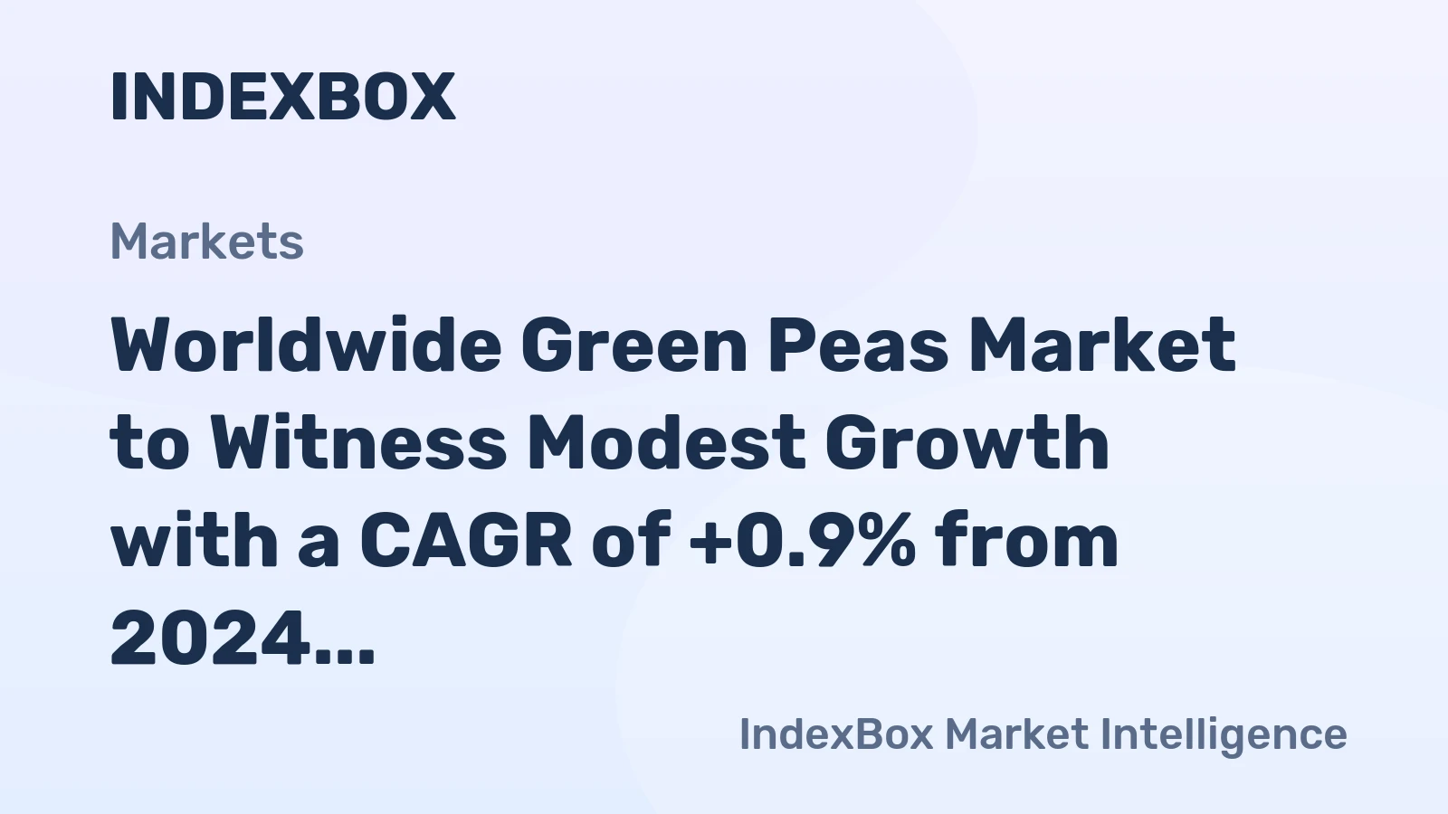 Worldwide Green Peas Market to Witness Modest Growth with a CAGR of +0.9% from 2024 to 2035