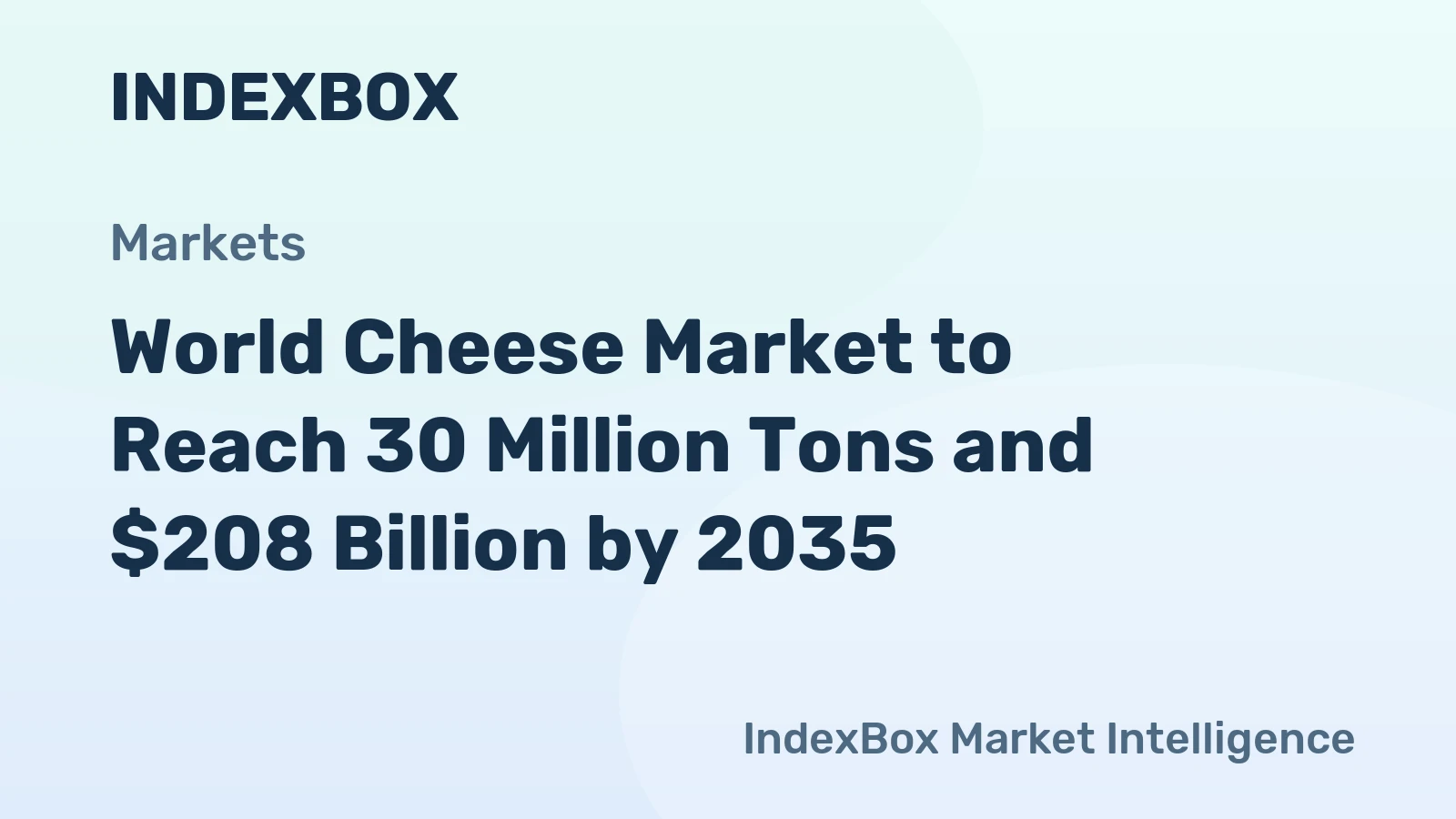 World Cheese Market to Reach 30 Million Tons and $208 Billion by 2035
