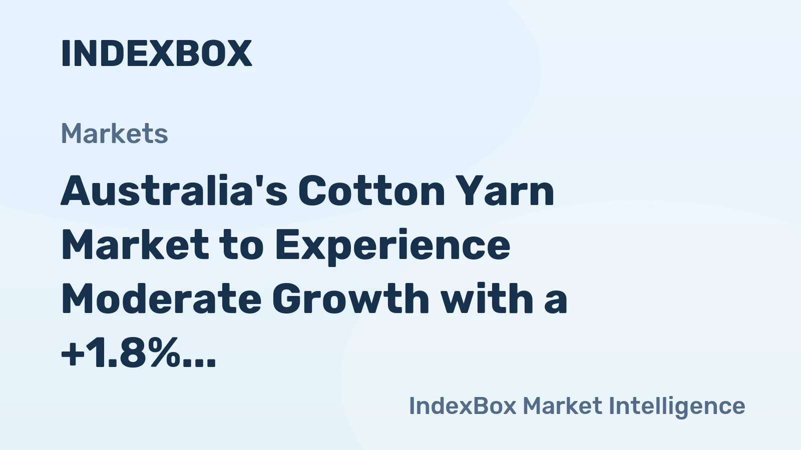 Australia's Cotton Yarn Market to Experience Moderate Growth with a +1.8% CAGR from 2024 to 2035