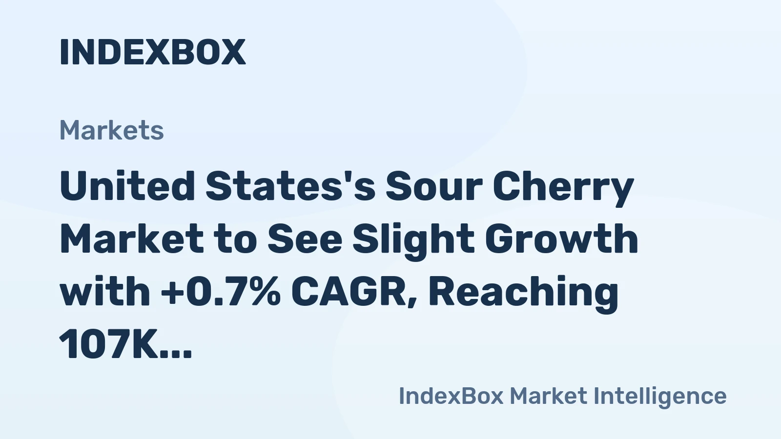 United States's Sour Cherry Market to See Slight Growth with +0.7% CAGR, Reaching 107K tons by 2035