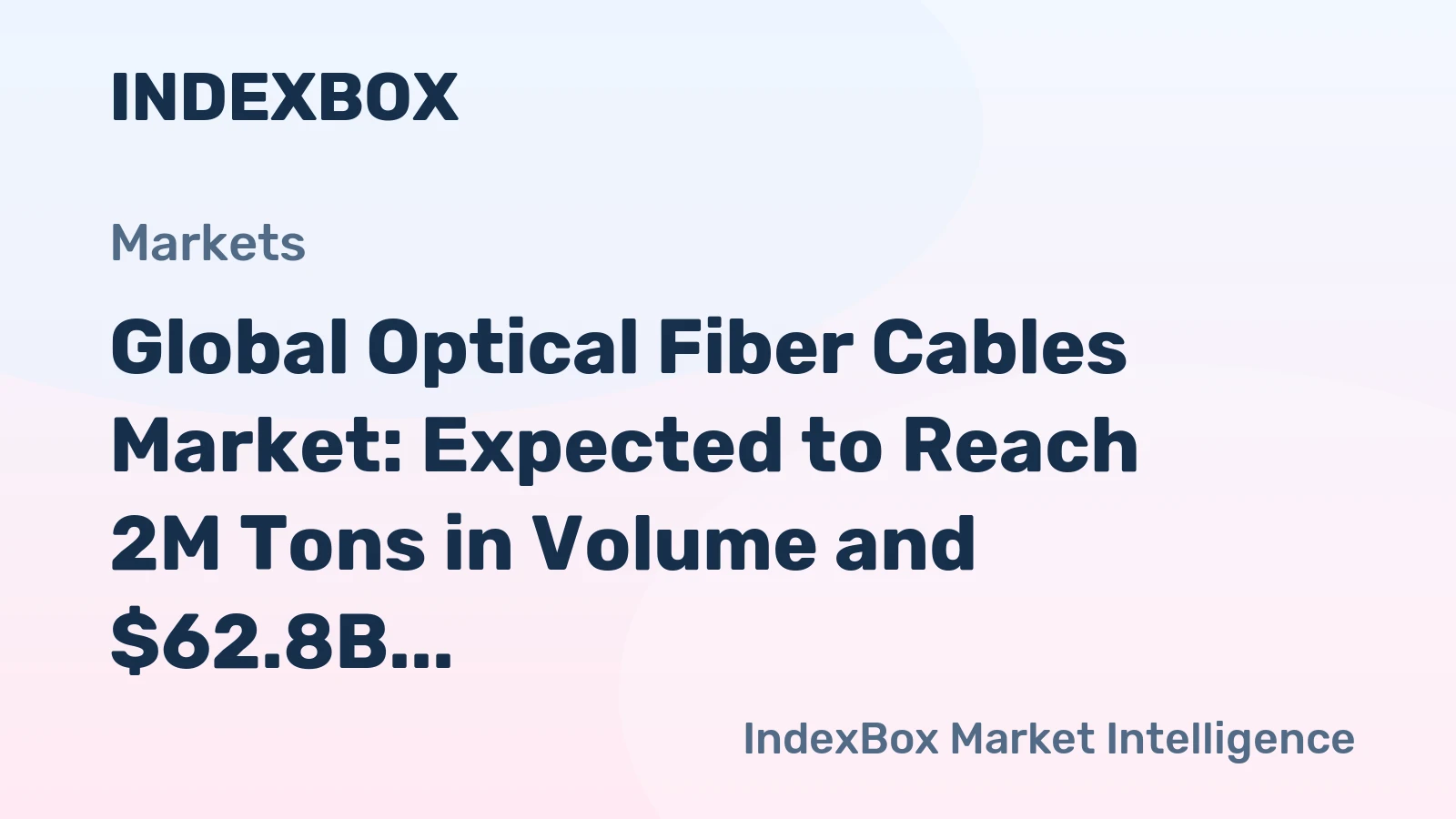 Global Optical Fiber Cables Market: Expected to Reach 2M Tons in Volume and $62.8B in Value by 2035