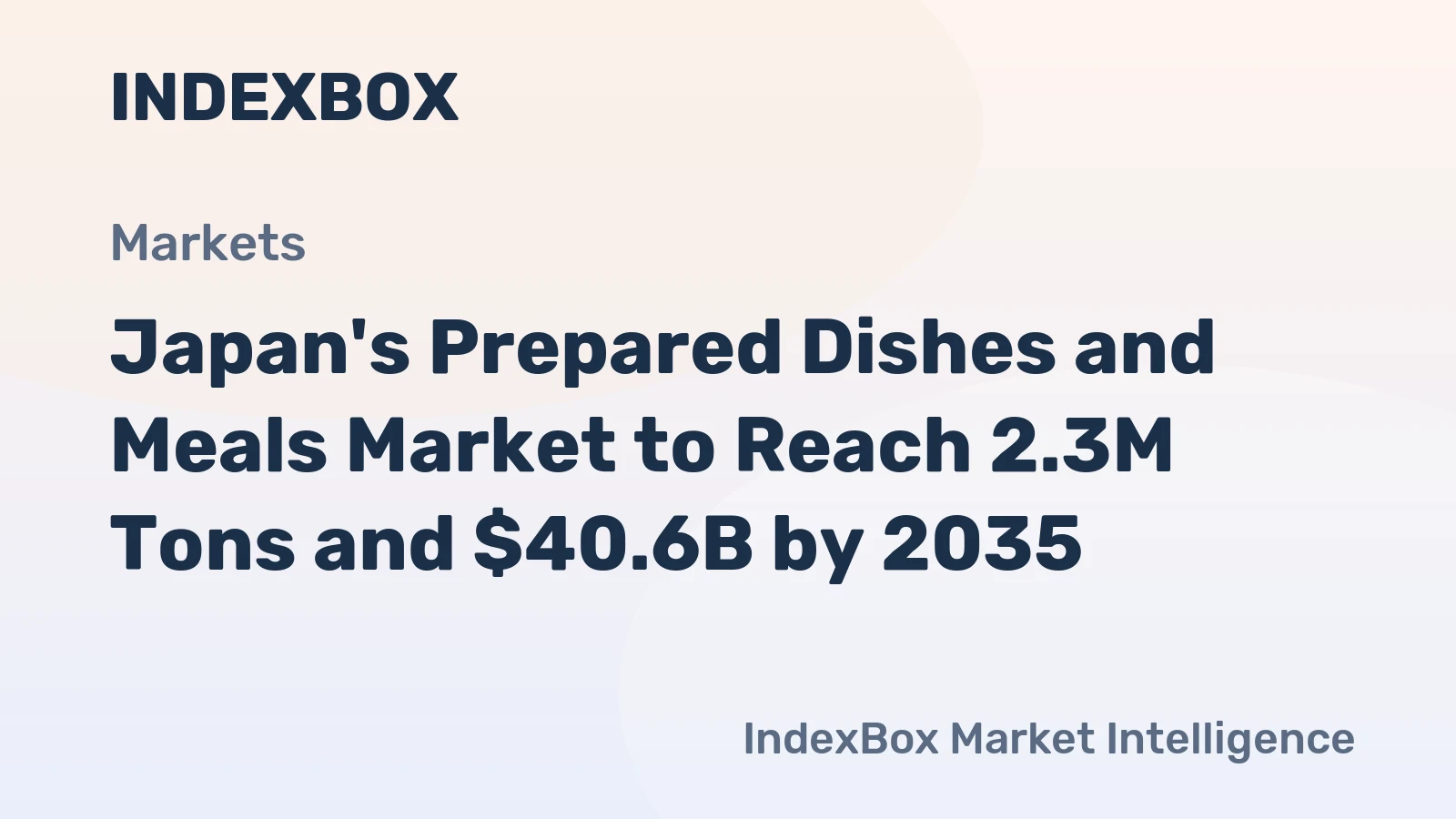 Japan's Prepared Dishes and Meals Market to Reach 2.3M Tons and $40.6B by 2035