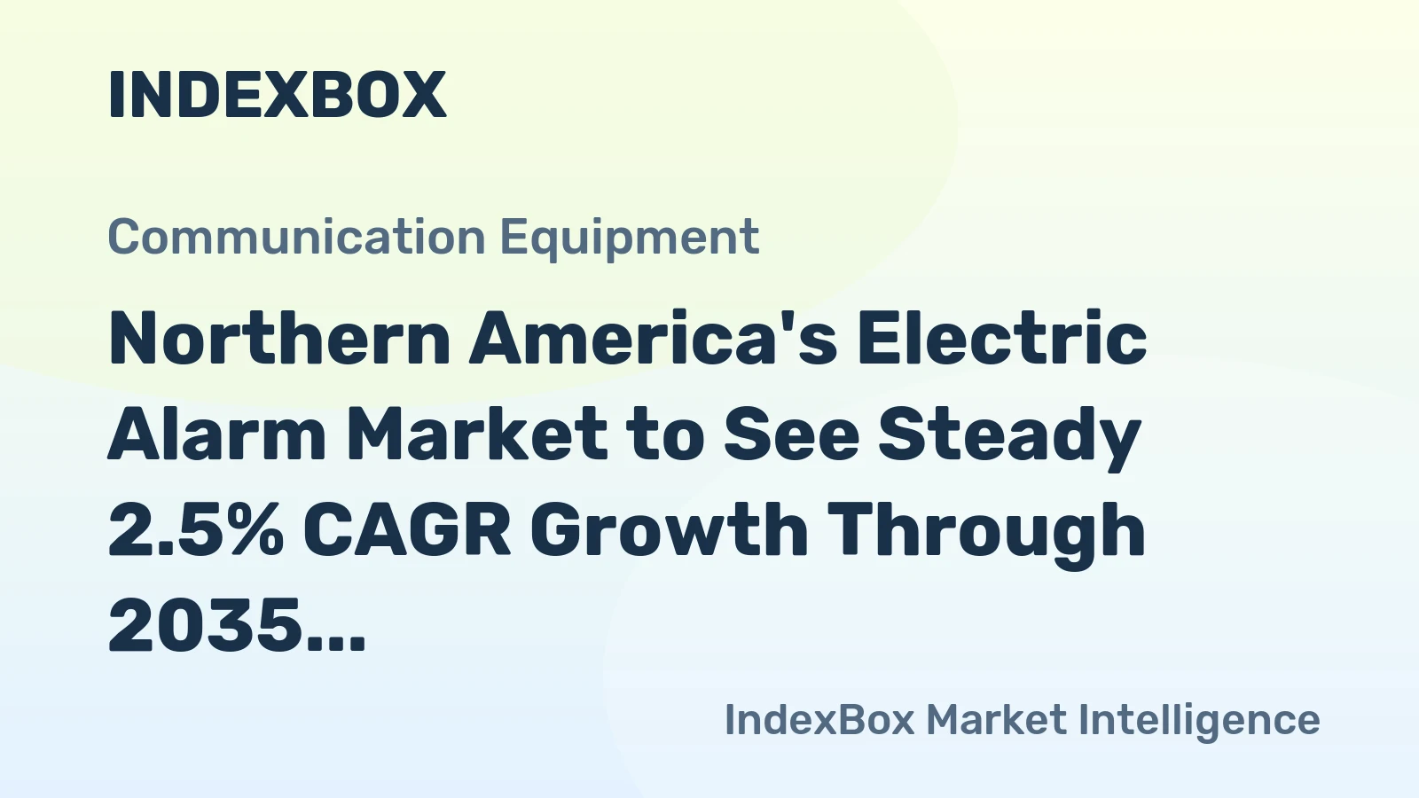 Northern America's Electric Alarm Market to See Steady 2.5% CAGR Growth Through 2035
