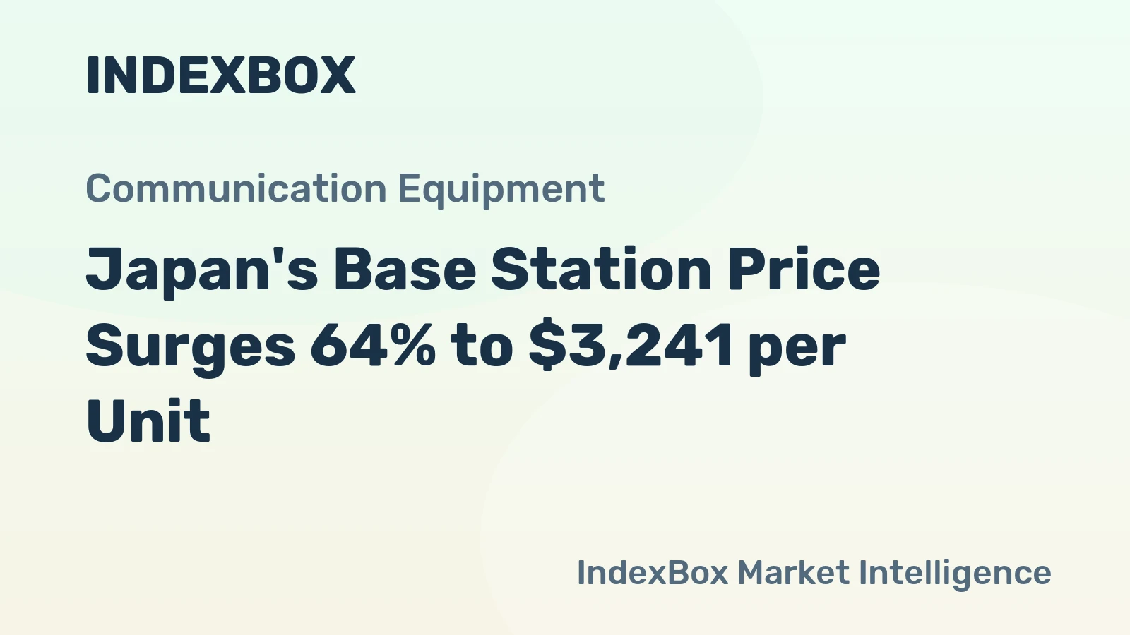 Japan's Base Station Price Surges 64% to $3,241 per Unit