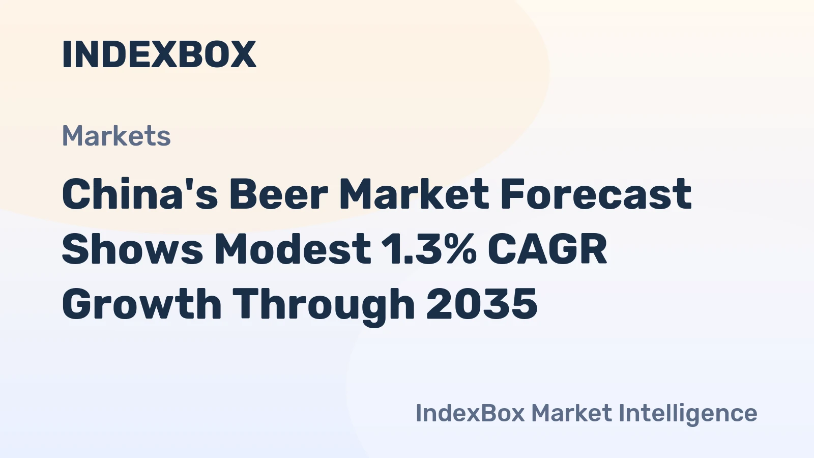 China's Beer Market Forecast Shows Modest 1.3% CAGR Growth Through 2035