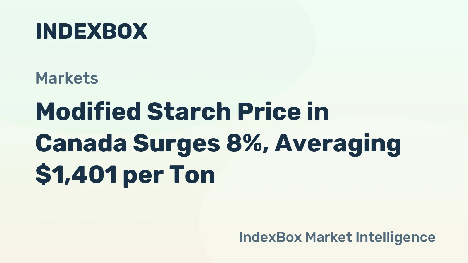 Modified Starch Price in Canada Surges 8%, Averaging $1,401 per Ton