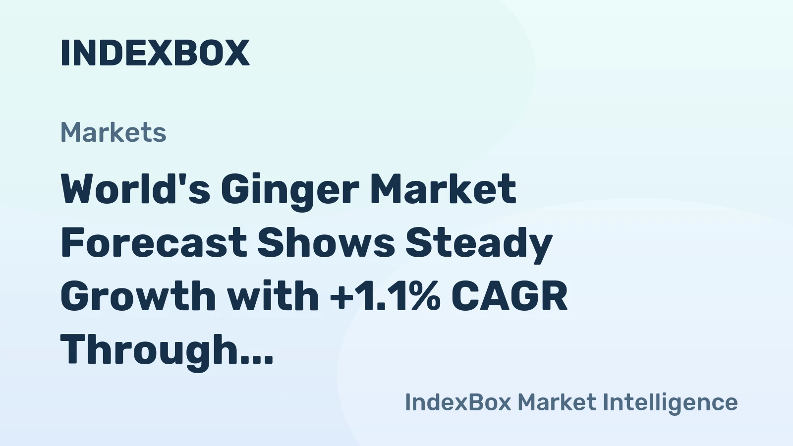 World's Ginger Market Forecast Shows Steady Growth with +1.1% CAGR Through 2035