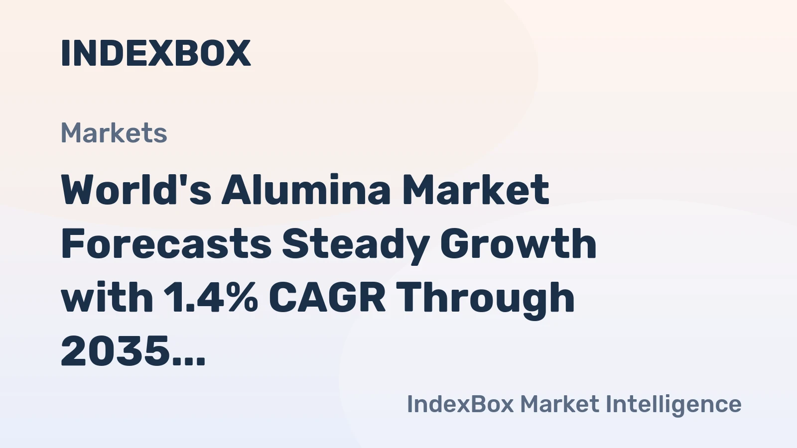 World's Alumina Market Forecasts Steady Growth with 1.4% CAGR Through 2035