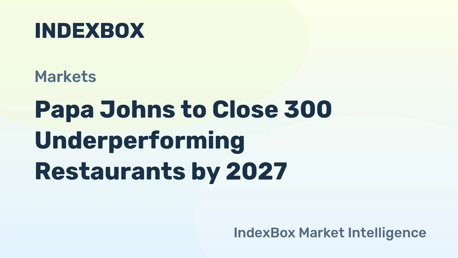 Papa Johns to Close 300 Underperforming Restaurants by 2027