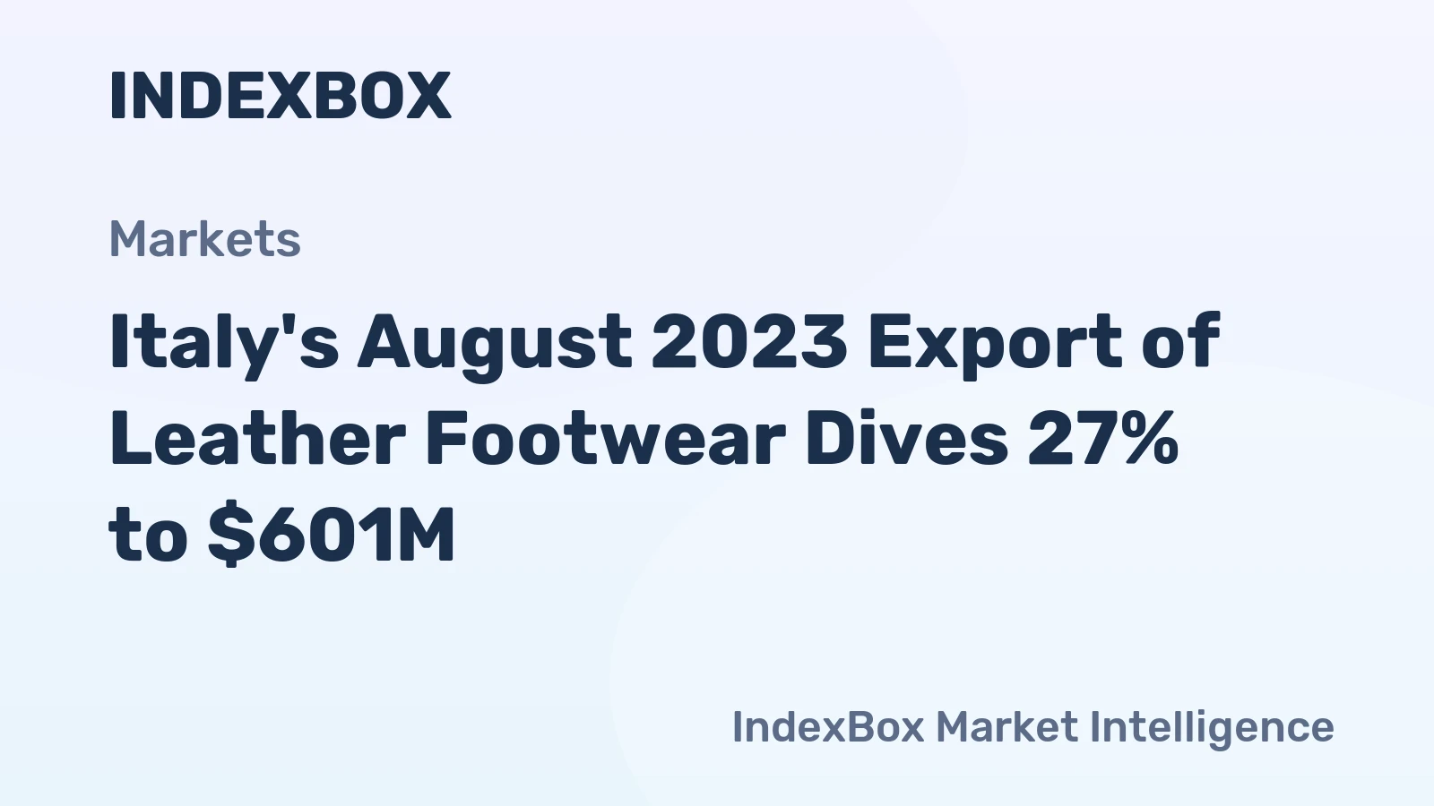 Italy's August 2023 Export of Leather Footwear Dives 27% to $601M
