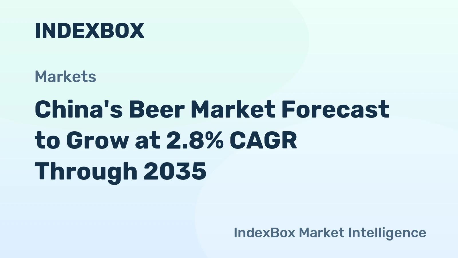 China's Beer Market Forecast to Grow at 2.8% CAGR Through 2035