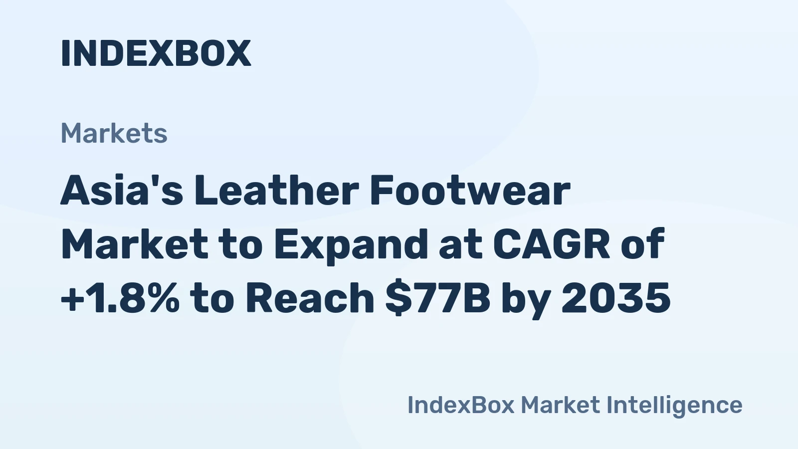 Asia's Leather Footwear Market to Expand at CAGR of +1.8% to Reach $77B by 2035