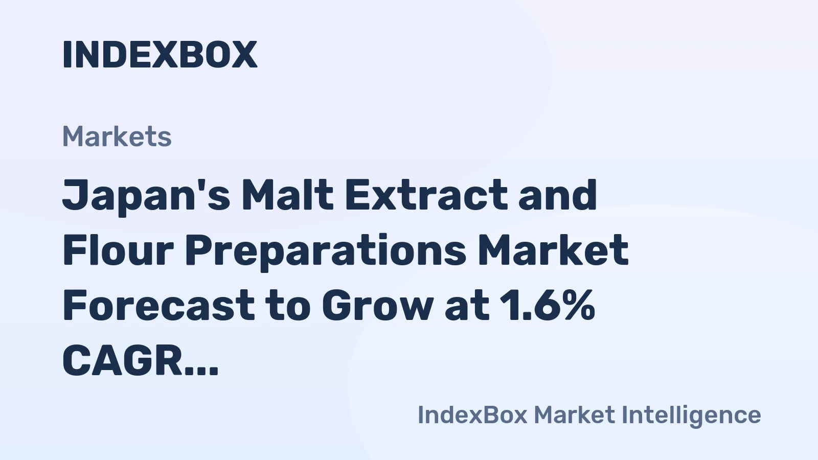 Japan's Malt Extract and Flour Preparations Market Forecast to Grow at 1.6% CAGR Through 2035