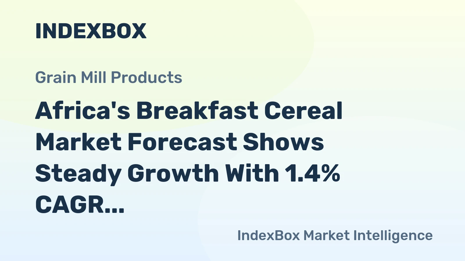 Africa's Breakfast Cereal Market Forecast Shows Steady Growth With 1.4% CAGR Through 2035