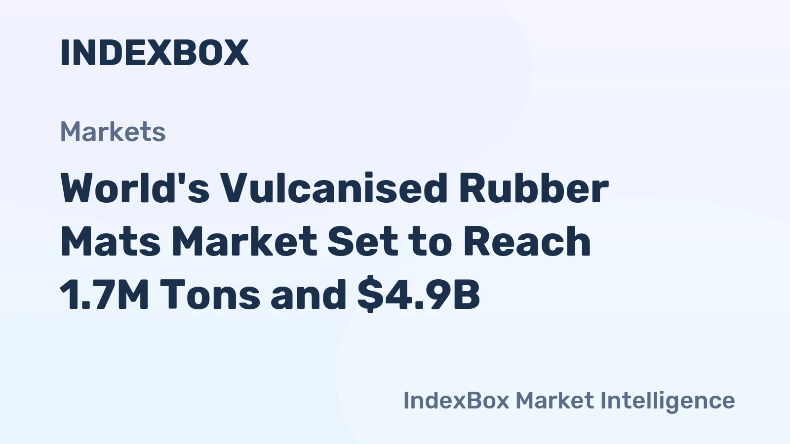 World's Vulcanised Rubber Mats Market Set to Reach 1.7M Tons and $4.9B