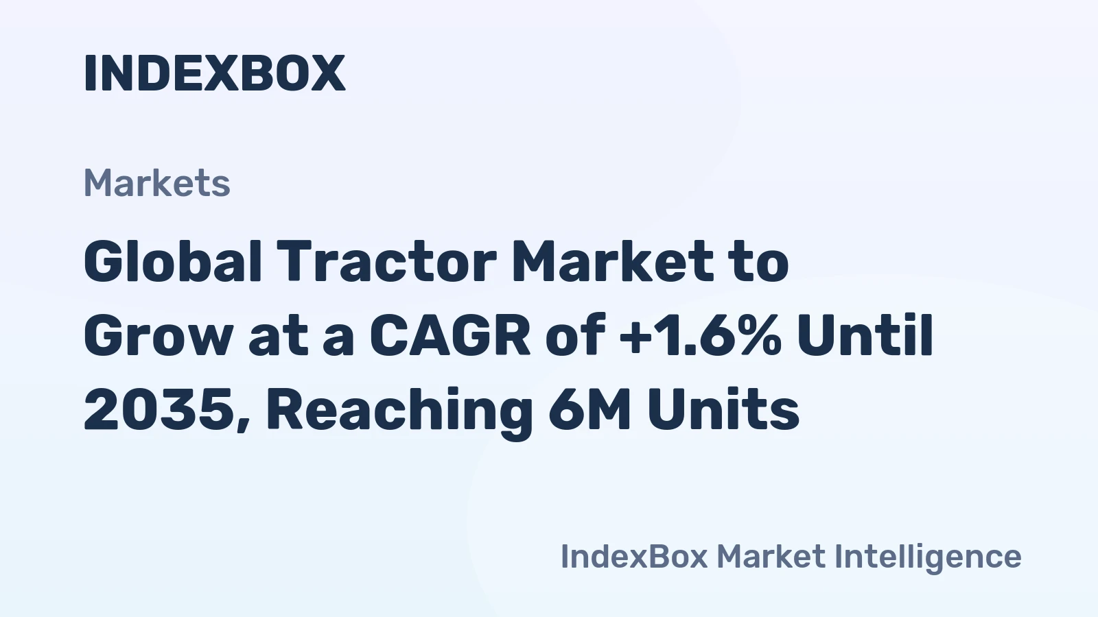 Global Tractor Market to Grow at a CAGR of +1.6% Until 2035, Reaching 6M Units