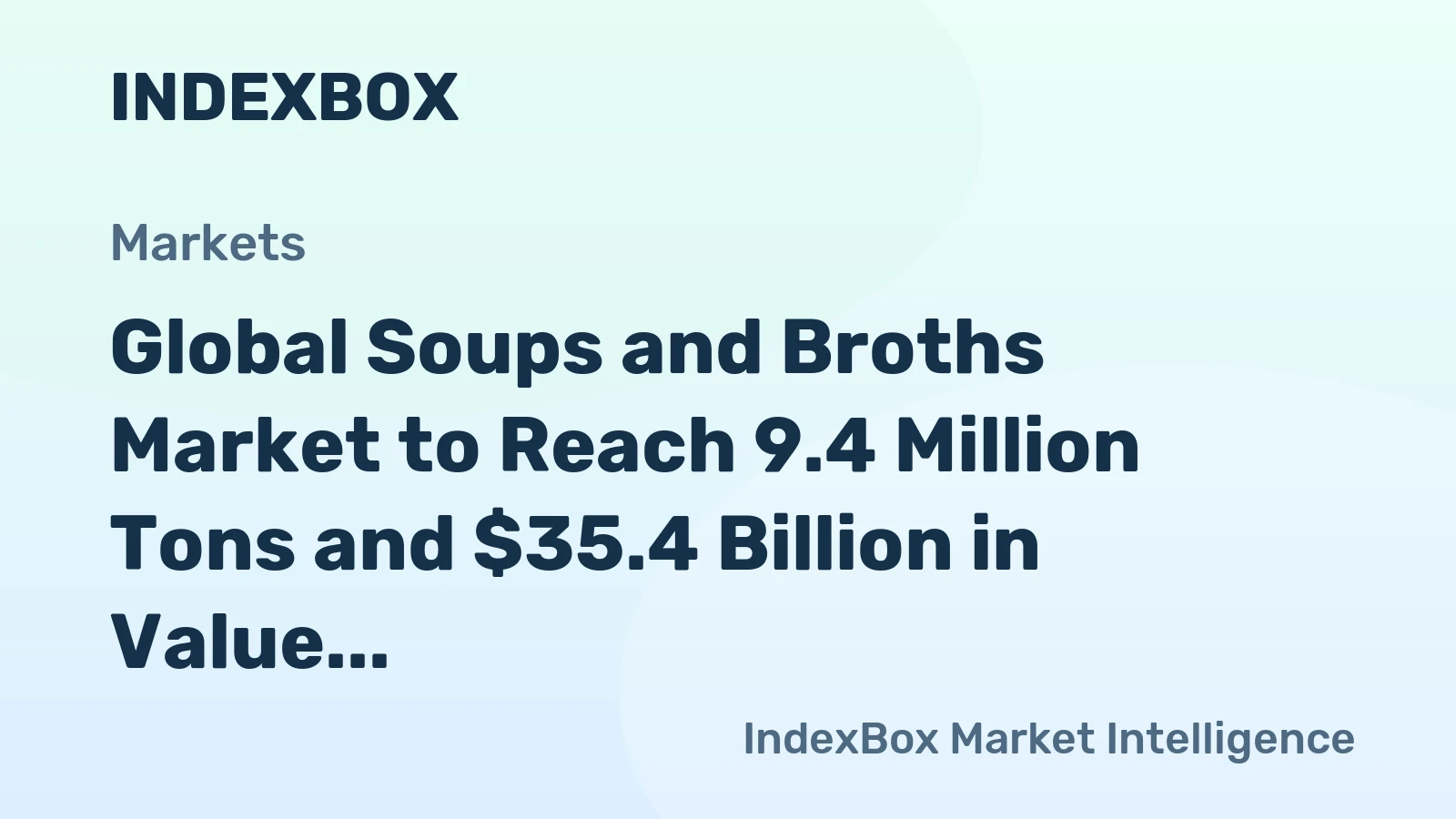 Global Soups and Broths Market to Reach 9.4 Million Tons and $35.4 Billion in Value by 2035