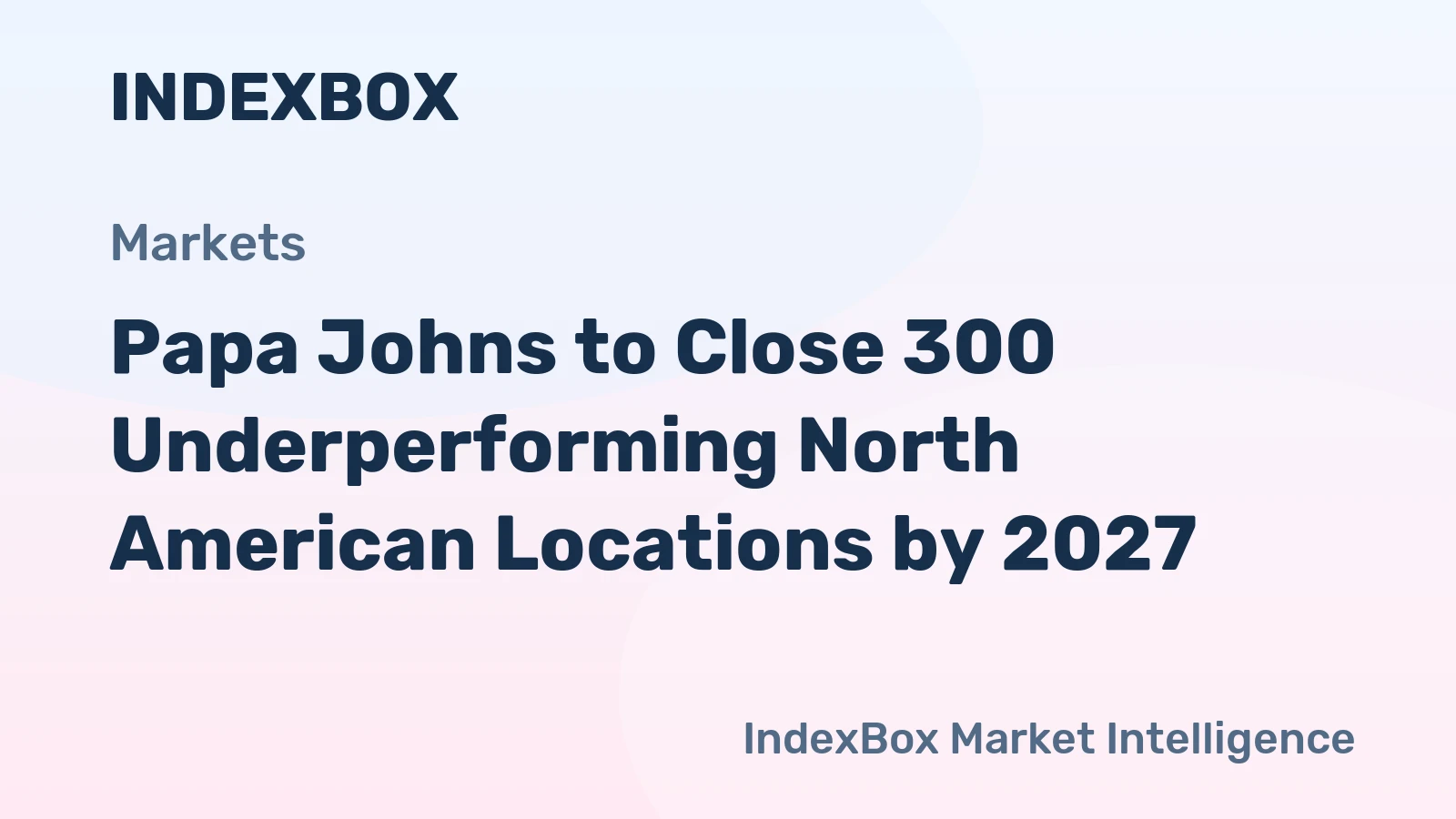 Papa Johns to Close 300 Underperforming North American Locations by 2027