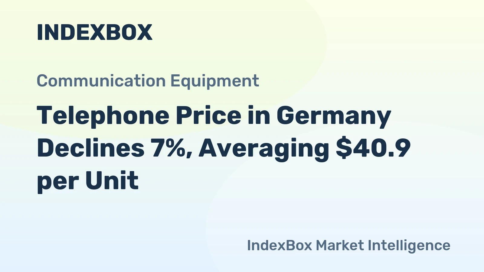 Telephone Price in Germany Declines 7%, Averaging $40.9 per Unit