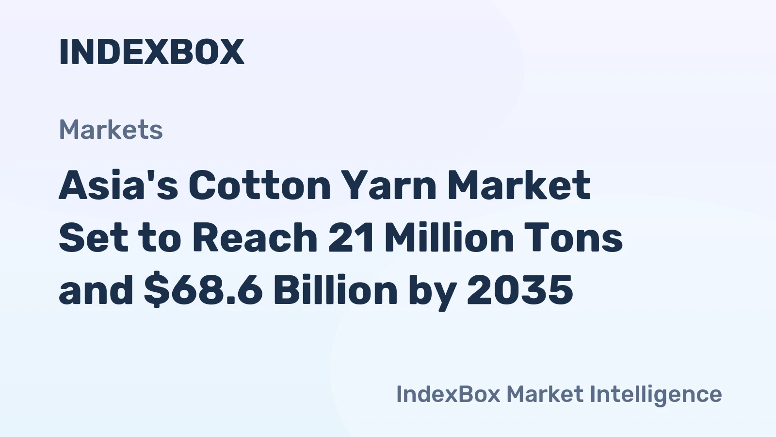 Asia's Cotton Yarn Market Set to Reach 21 Million Tons and $68.6 Billion by 2035