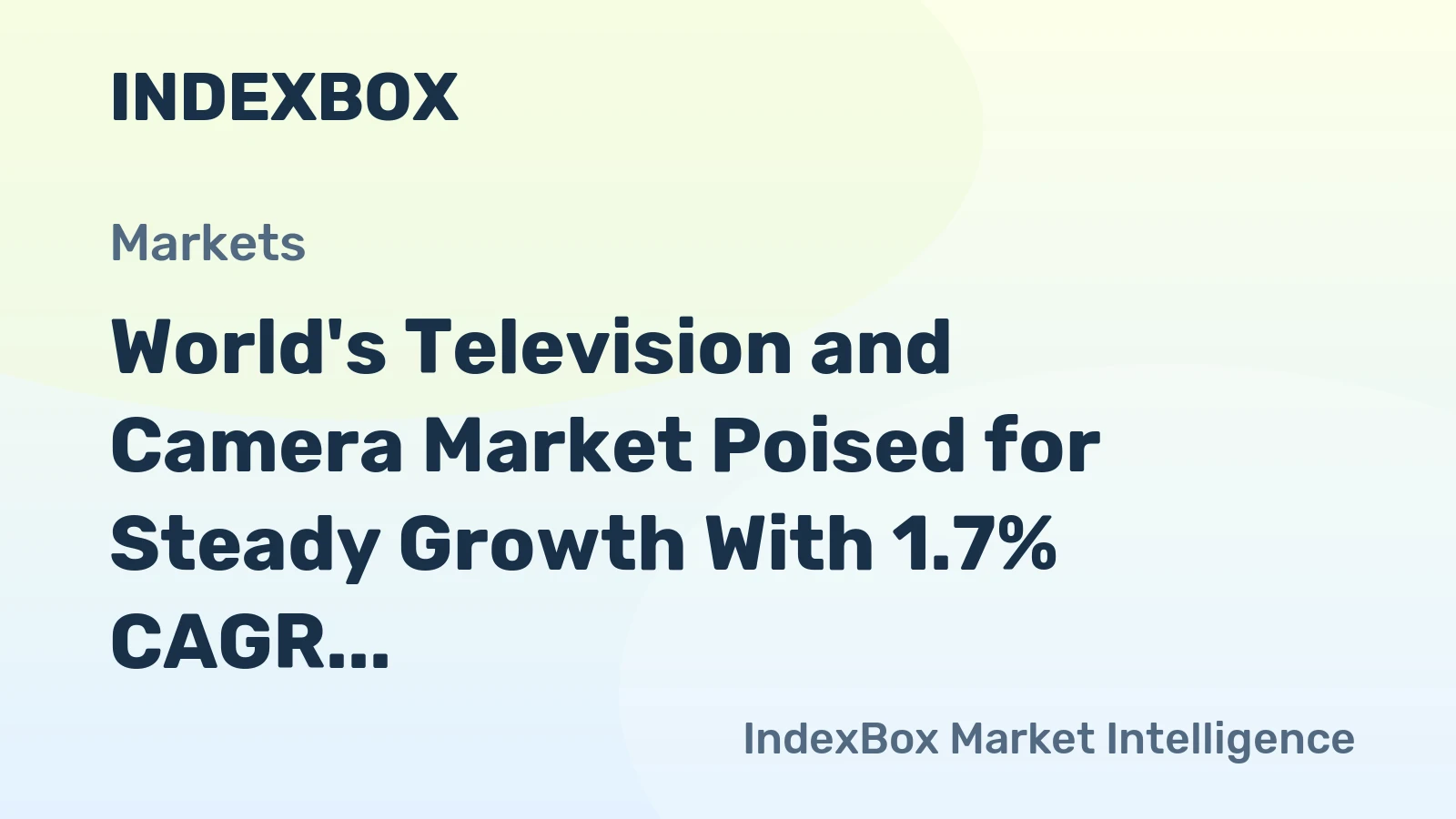 World's Television and Camera Market Poised for Steady Growth With 1.7% CAGR Through 2035