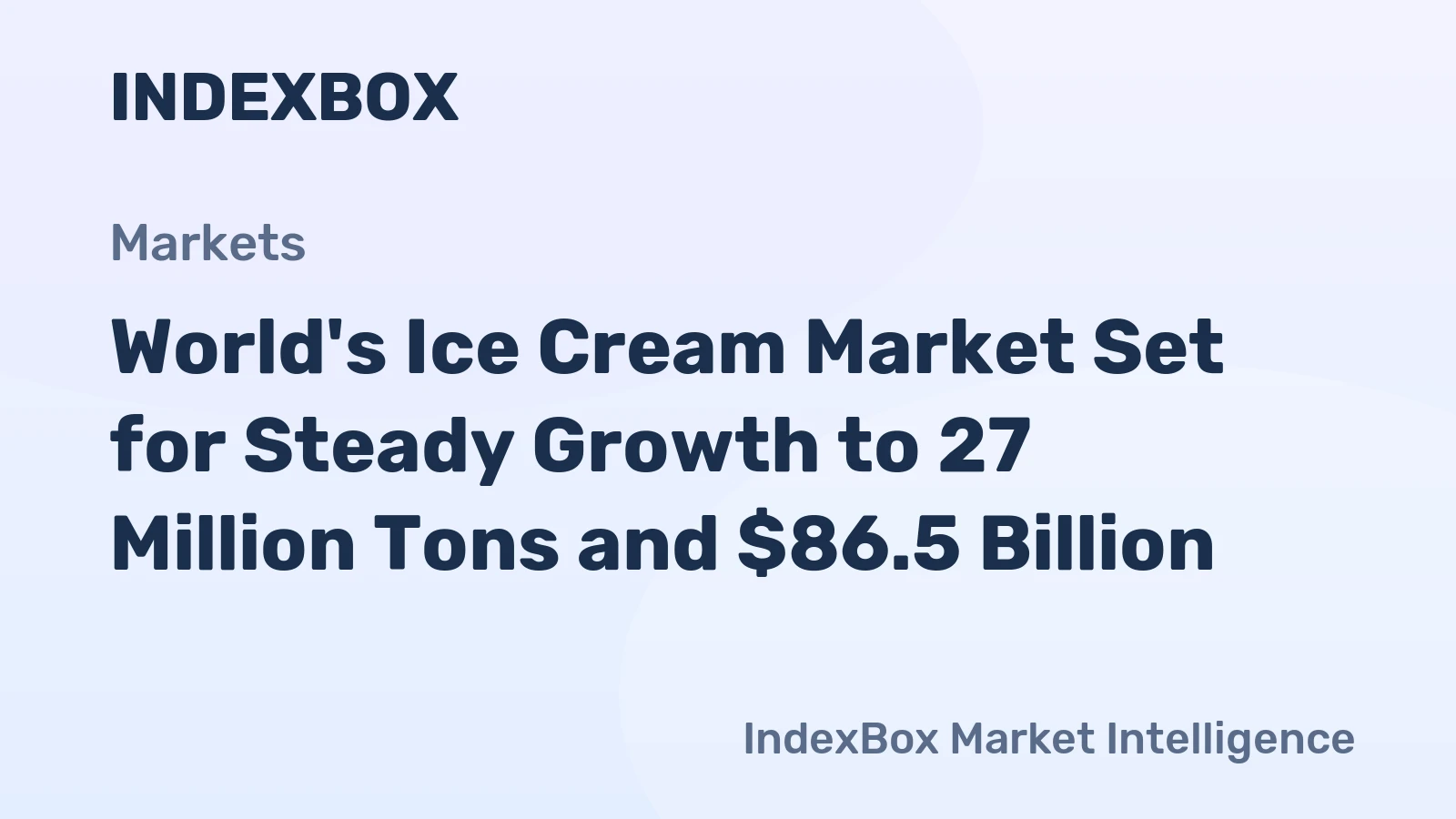 World's Ice Cream Market Set for Steady Growth to 27 Million Tons and $86.5 Billion