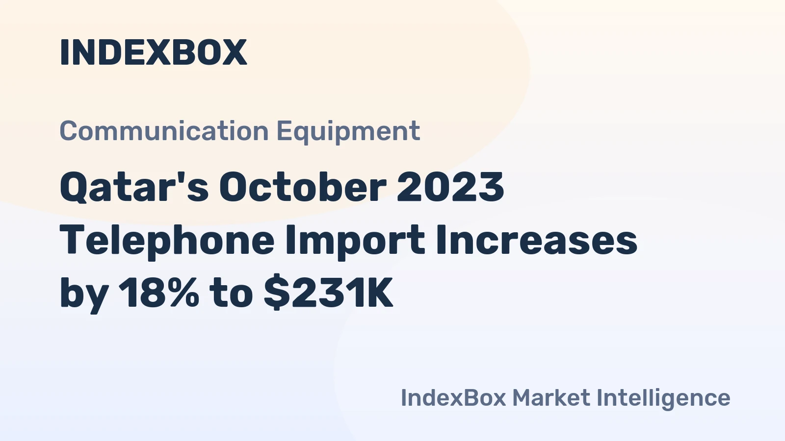 Qatar's October 2023 Telephone Import Increases by 18% to $231K