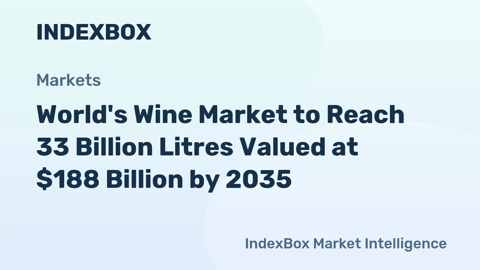 World's Wine Market to Reach 33 Billion Litres Valued at $188 Billion by 2035
