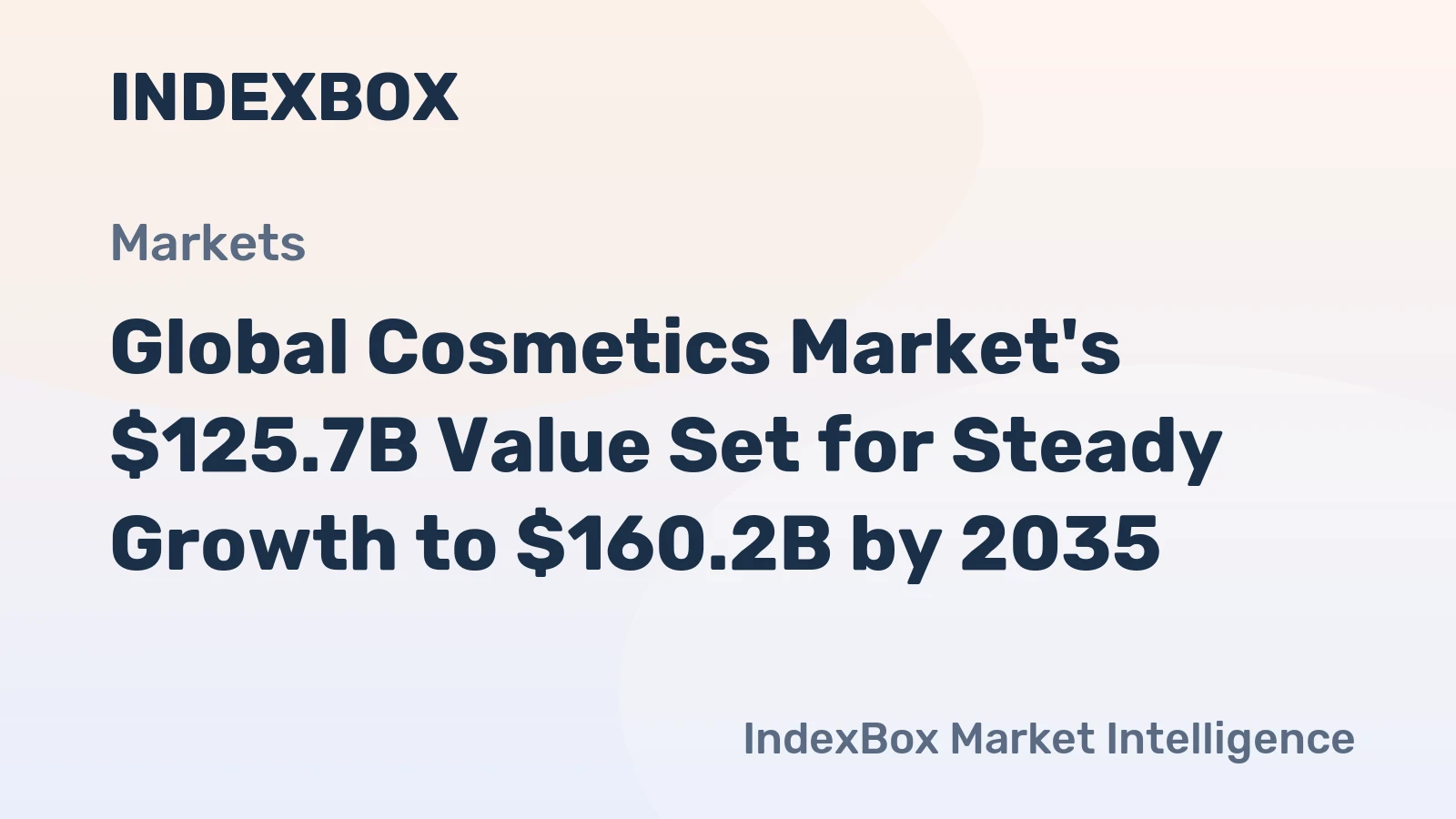 Global Cosmetics Market's $125.7B Value Set for Steady Growth to $160.2B by 2035