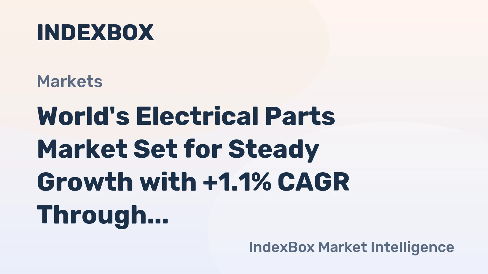 World's Electrical Parts Market Set for Steady Growth with +1.1% CAGR Through 2035