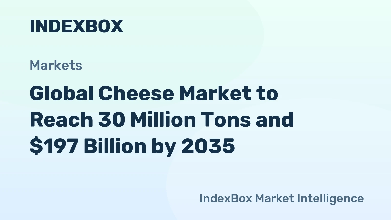Global Cheese Market to Reach 30 Million Tons and $197 Billion by 2035