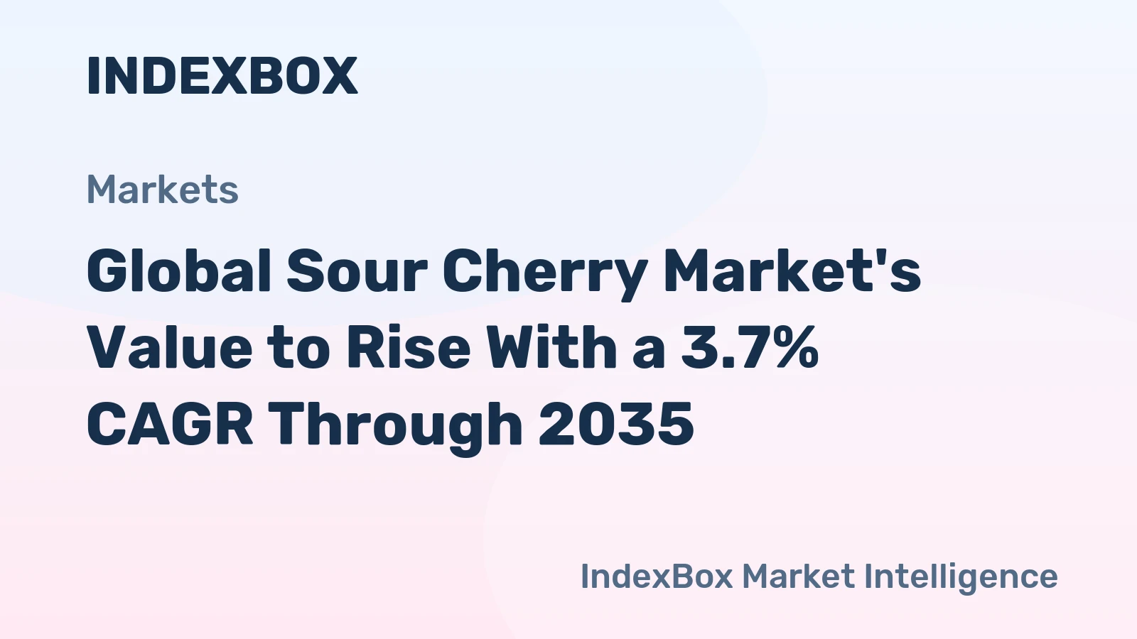 Global Sour Cherry Market's Value to Rise With a 3.7% CAGR Through 2035
