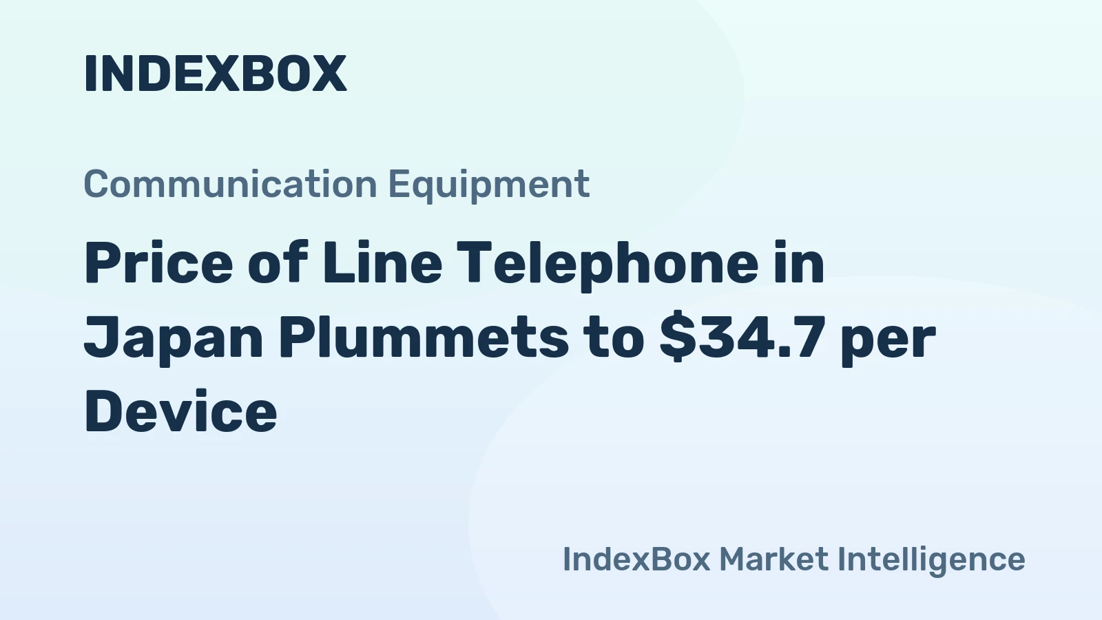 Price of Line Telephone in Japan Plummets to $34.7 per Device