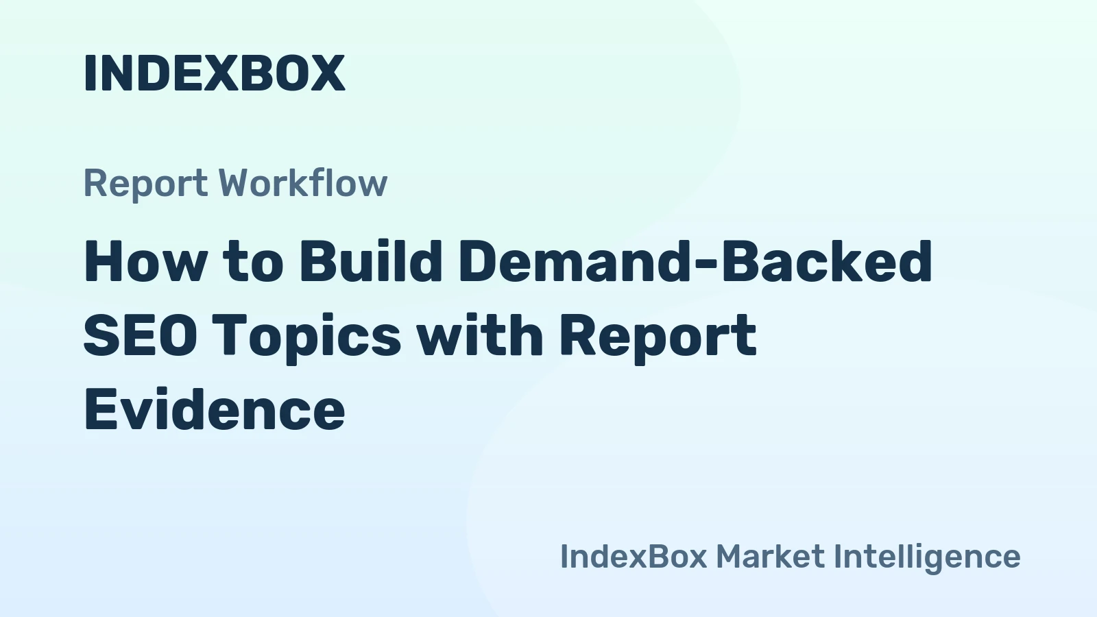 How to Build Demand-Backed SEO Topics with Report Evidence