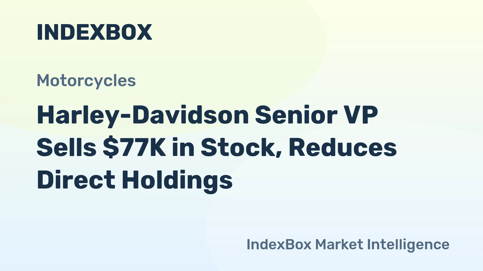 Harley-Davidson Senior VP Sells $77K in Stock, Reduces Direct Holdings