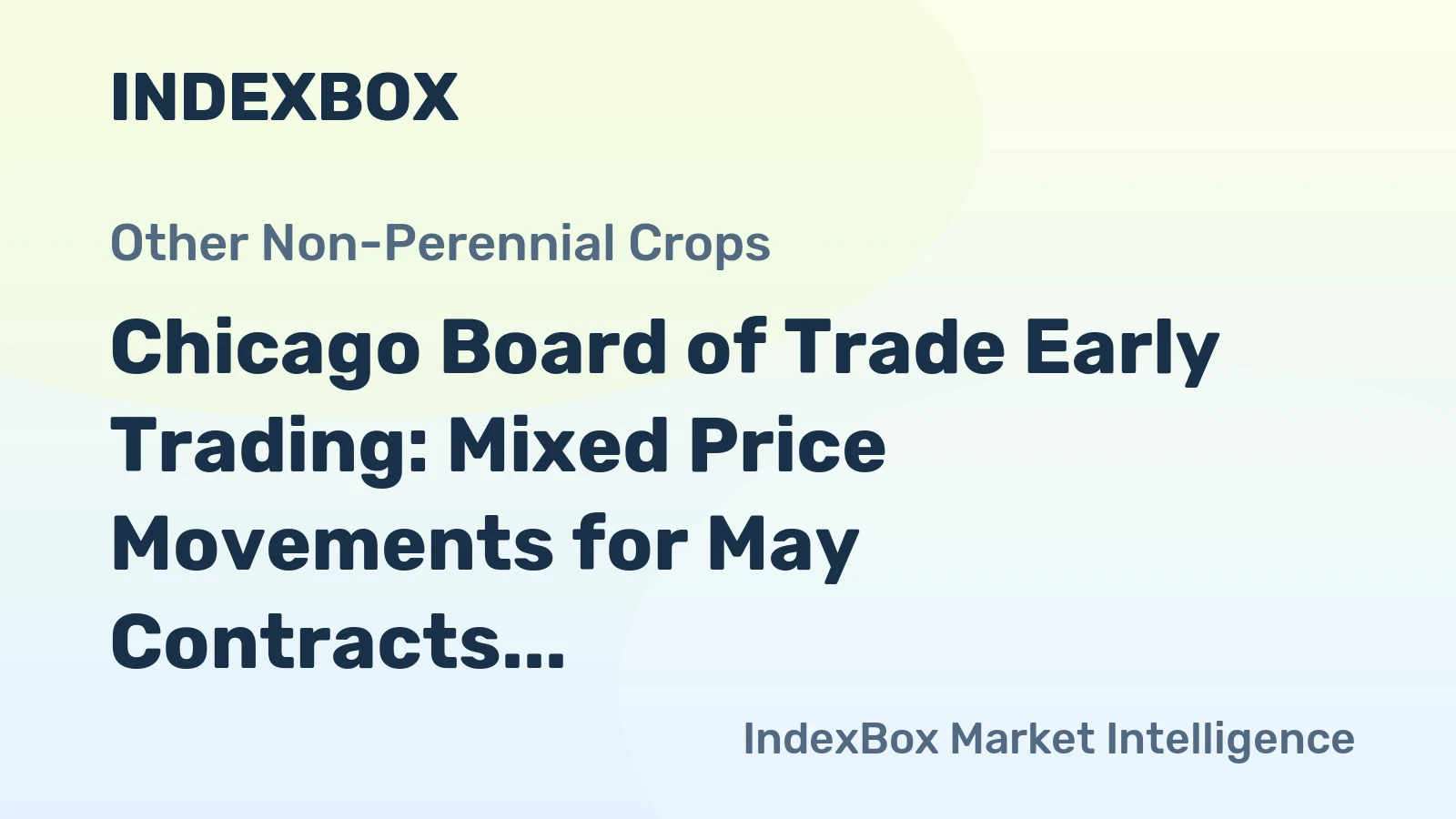 Chicago Board of Trade Early Trading: Mixed Price Movements for May Contracts