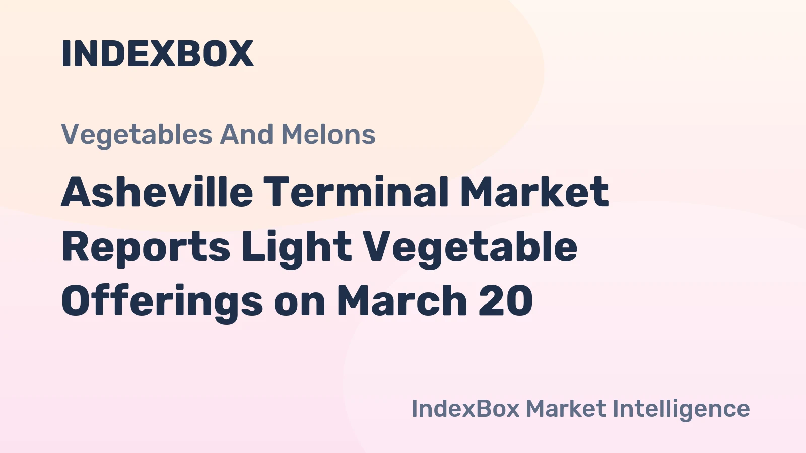 Asheville Terminal Market Reports Light Vegetable Offerings on March 20