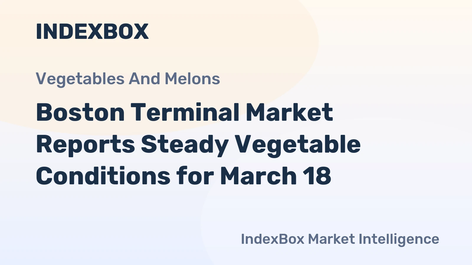 Boston Terminal Market Reports Steady Vegetable Conditions for March 18